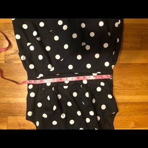 Black and white polka dot sheath dress